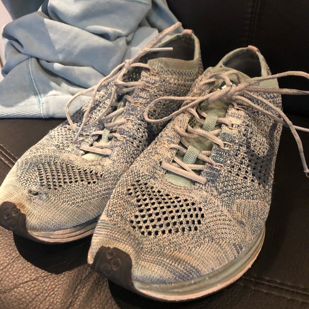 Blue Nike Flyknit Racer